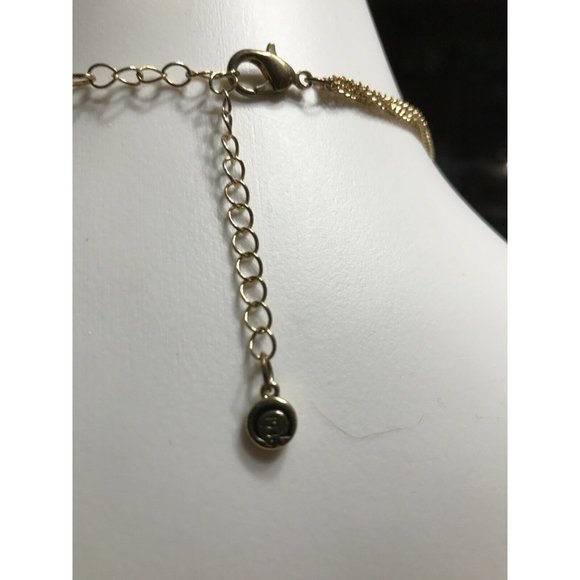 Triple strand gold-tone long pendant necklace  18" - Picture 4 of 4